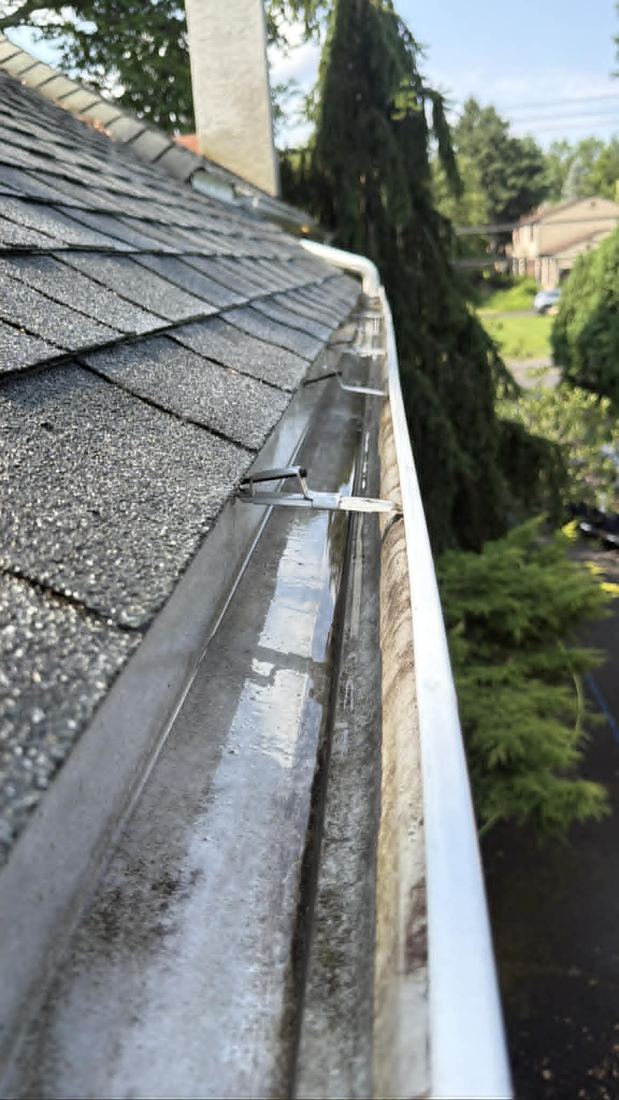 Clean, clear gutter after cleaning