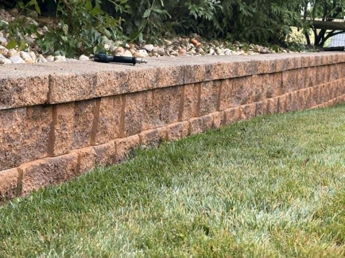 Retaining wall before cleaning